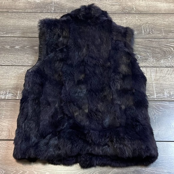 Saks Fifth Avenue Black Label 100% Rabbit Fur Zip Up Vest Women’s Size S/M - Picture 2 of 8